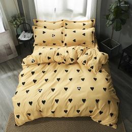 Bedding Sets Set AB Side Bed Super King Size Linens Duvet Heart Bedclothes Home Cover Women