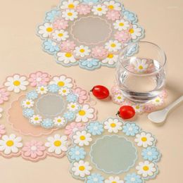Table Mats 1pc Flower Coasters Simple Cute Desktop Decor Decorations Home Goods