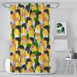 Shower Curtains Caique Parrots Bathroom Cute Bird Animal Waterproof Partition Curtain Designed Home Decor Accessories