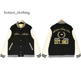Rhude Jackets Mens Varsity Jacket American Vintage Baseball Letterman Jacket Jacket Womens Embroidered Print High Street Coat Available in A Variety of Styles 9