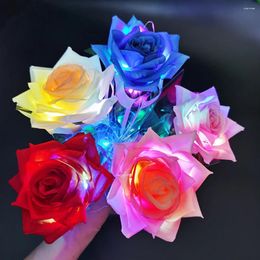 Decorative Flowers Led Glowing Rose Flower Simulation With String Lights In Dome For Christmas Birthday Valentine's Day Gift Artificial