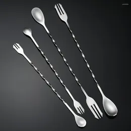 Spoons High-quality Milk Tea Spoon Stainless Steel Cocktail Mixing For Coffee Ice Cream Long Stirring Drink Juice