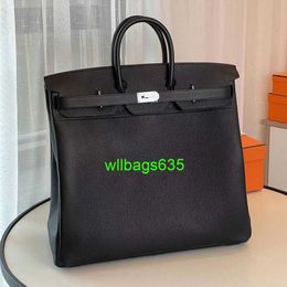 Bk Leather Handbag Trusted Luxury Limited Edition Oversized Bag 50 Platinum Bag Genuine Leather Large Capacity Portable Travel Bag Mens and W have logo HB665P