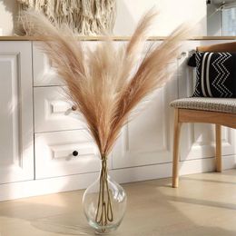 Decorative Flowers Artificial Large Tall Pampas Grass Bouquets Fake Reed Plant Floor Vase Filler Home Wedding Christmas Party Boho Decor