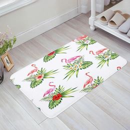 Carpets Flamingo Plant Petals Bedroom Floor Mat Home Entrance Doormat Kitchen Bathroom Door Decoration Carpet Anti-Slip Foot Rug