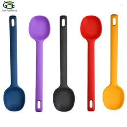 Spoons Cooking Spoon Convenient Storage Does Not Hurt The Pot Mixing Silicone Inner Core Material Yellow Blue