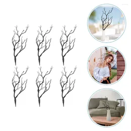 Decorative Flowers 6 Pcs Plastic Flower Vases Halloween Decoration Simulation DIY Artificial Branches Antler Dried Antlers Tree