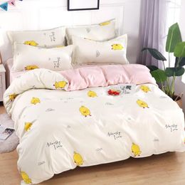 Bedding Sets Home Textile Cute Duck Bed Linen For Girls Luxury Set 3/4pcs Cover Duvet Quilt Sheet Bedclothes Pillowcase