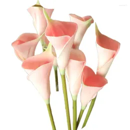 Decorative Flowers 50cm Real Touch Calla Lily Artificial Bouquet For Wedding Bridal Home Flower Decoration Fake