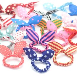 100pc Hair Rubber Bands Polka Dot Hairband Rabbit Ears Head Flower Gum Rope Elastic Hair Tie Hair Accessories For Girls Headwear LL