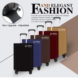 Travel Luggage Cover Solid Color Sticker Type Waterproof Detachable Simple Style Suitcase Bag Guard Accessories 240429