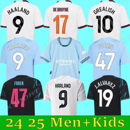 Soccer Jerseys HAALAND 24 25 DE BRUYNE PHILLIPS MANS CITIES GREALISH FERRAN MAHREZ FODEN BERNARDO JOAO CANCELO RODRIGO Football Shirt Men Kids Kit Sets Uniforms DOKU