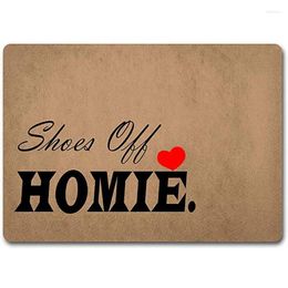 Carpets Funny Welcome Homie Personalised Area Rugs Shoes Off Doormat Anti-Slip Flannel Doormats Front Porch Decor Novelt