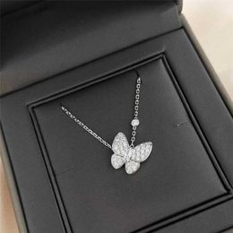 Designer Necklace Vanca Luxury Gold Chain Full Diamond Butterfly Necklace with High Quality Diamonds and Versatile Small and Luxury Butterfly Collar Chain