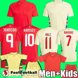 S-3XL Wales Football Shirt Soccer Jerseys 2024 BALE WILSON ALLEN RAMSEY 2025 National team Rodon VOKES Home Football Shirt men kids Uniforms kit