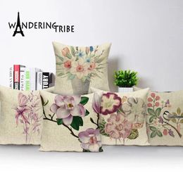 Pillow Farmhouse Home Decor Living Room S Vintage Nordic Decorative Covers Flower Floral Throw 45 Flax