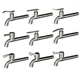 Bathroom Sink Faucets 1PC 304 Stainless Steel Bibcock Quick Open Extra Long 18cm Mop Pool Mesh Faucet Thread G1/2'