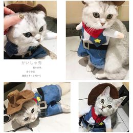 Dog Apparel Pet Clothing Cat Clothes Western Jeans Teddy Autumn Tiktok Winter Kitten Ying Short Funny