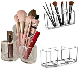 Storage Boxes Boxesransparent Organiser Tool Brush Acrylic 3 Makeup Holder Table Case Make-up Box Cosmetic Holes