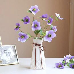Decorative Flowers 5 Heads Morning Glory Branch Artificial Flower Living Room Dining Table Centre Window Display Wedding Party Scene Layout