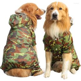 Dog Apparel Raincoat For Dogs Waterproof Jacket With Leash Hole Adjustable Drawstring Jumpsuit Raincoats Camouflage Poncho Pets