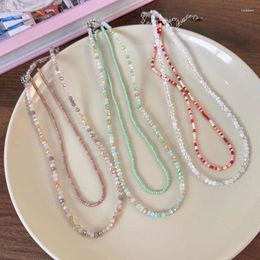 Pendant Necklaces 2PCS Bohemian Cute Colorful Beaded Necklace Set For Women Party Beach Aesthetic Jewelry