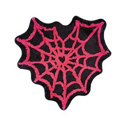 Spider Web Tufted Rug Living Room Carpet Black Pink Soft Fluffy Mat Bedroom Rug Floor Anti Slip Pad Aesthetic Home Nursery Decor 240512