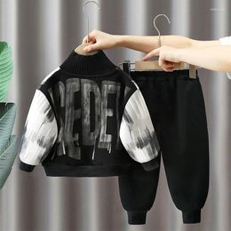 Clothing Sets Boys Sweatshirts Pants Kids Suits 2PCS/Set Cotton 2024 Turtleneck Spring Autumn Jogging Suit Teenagers Children