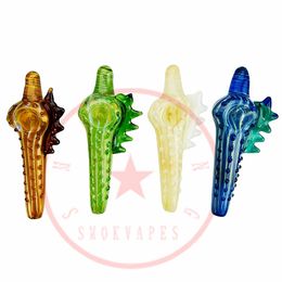 Latest Colorful Sea Shell Art Smoking Glass Pipes Portable Handmade Dry Herb Tobacco Filter Spoon Bowl Innovative Pocket Cigarette Holder DHL