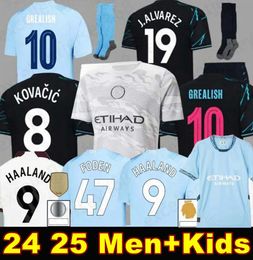 24 25 HAALAND Soccer Jerseys 2024 FODEN DE BRUYNE PHILLIPS MANS CITIES GREALISH FERRAN MAHREZ BERNARDO Z RODRIGO MAncHesteS Football Shirt Men Kids Kit Sets Uniforms