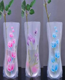Foldable Flower Vase Plastic Vase Portable Ecofriendly Cute Wedding Office Home Decoration Random PVC Plastic Flower Vase4685088