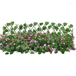 Decorative Flowers Privacy Ivy Screen Faux Vines Leaves Hedge Cover Panel Outdoor Greenery Fence Wall Decorations For Garden Backyard Patio