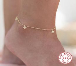 AIDE Bohemian Small Cute Elephant Strand Anklets for Women Fashion Gold Colour Ankle Bracelet Silver 925 Jewellery tobillera5282143