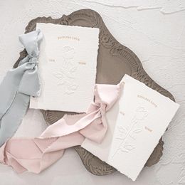 Party Decoration 1pc Wedding Vow Books Card Set Concave And Convex Design Invite Gift Book "our Vows" Cards With Ribbons 15x20.5cm