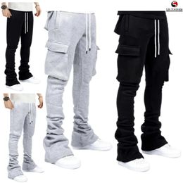 Man Cargo Stacked Pants Sweat Pants Street Wear Design Men Plus Size Pants 240511