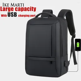 Backpack IKE MARTI Large Capacity Men Backpacks USB Charging 15.6 In Laptop Business Waterproof Travel Bag Computer