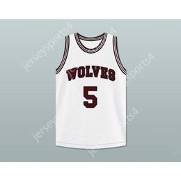 Custom Any Name Any Team HAKIM 5 WOLVES HIGH SCHOOL BASKETBALL JERSEY All Stitched Size S-6XL Top Quality