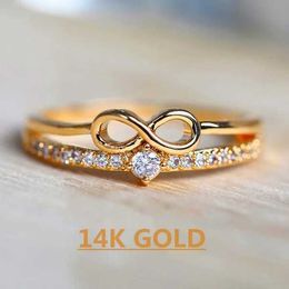 Wedding Rings Infinite Love Ring Womens Engagement Fashion Promise Band Anniversary Gift Party Jewelry Q240511