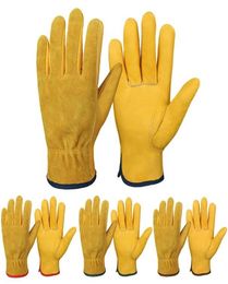 Sports Gloves Flexible Grip Mechanic Wear Safety Work Glove Cowhide Leather For Heavy Duty Construction Garden Farm Ranch Truck Workplace Safety Supply Work Glove