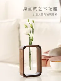 Vases Vase Dried Flower Decoration Arrangement Small Ornaments Modern Fashion Living Room And Home Decorations Solid Wood