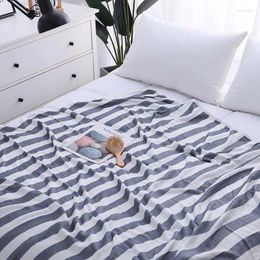 Blankets Striped Summer Air Conditioning Cool Blanket With Bamboo Microfiber For Bed Sofa- All Seasons Thin Coverlet Adults And Teens