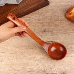 Spoons 1Pc Wooden Large Capacity Soup Spoon Kitchen Use A To Handle High Temperature Cooking Anti-scalding
