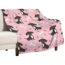 Blankets LOVE Black And White Chiweenie Dachshund Chihuahua Mix Throw Blanket Funny Gift Decorative Picnic Loose