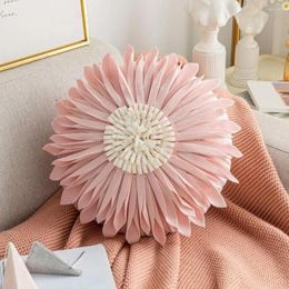 Pillow Fashion Cover Soft Round/Square Shape Sunflower Pillowcase 45x45cm Dorm Office Protector Decoration