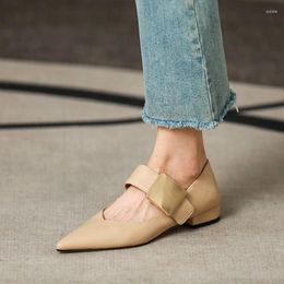 Casual Shoes Simple Woman Pointed Toe Flats With Buckle One Strap Women Daily Flat Ladies Mules For Spring Autumn