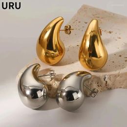 Stud Earrings Modern Jewellery Teardrop Gold Colour For Women Girl Gift Accessories 2024 Drop