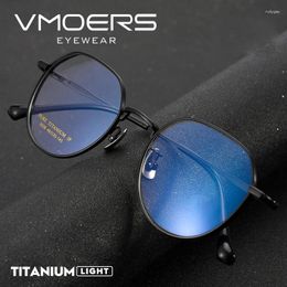 Sunglasses Frames VMOERS Pure Titanium Prescription Glasses Frame Men Retro Wide Brimmed Myopia Eyewear Ultra Light Optical Eyeglasses