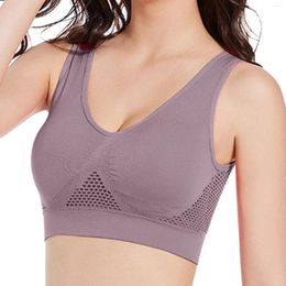 Bras Women Hollow Out Fitness Yoga Sports Bra For Running Gym Padded Push Up Seamless Top Athletic Vest Brassiere