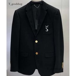 High Quality Designer Men Suit White Letter Embroidery Black Business Luxury Mens Blazer Jacket{Category} 125