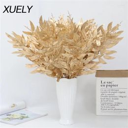 Decorative Flowers Artificial Silk Willow Leaves 55cm Long Branch Fake Plants Spring Wedding Home Decoration Arrangement Accessories